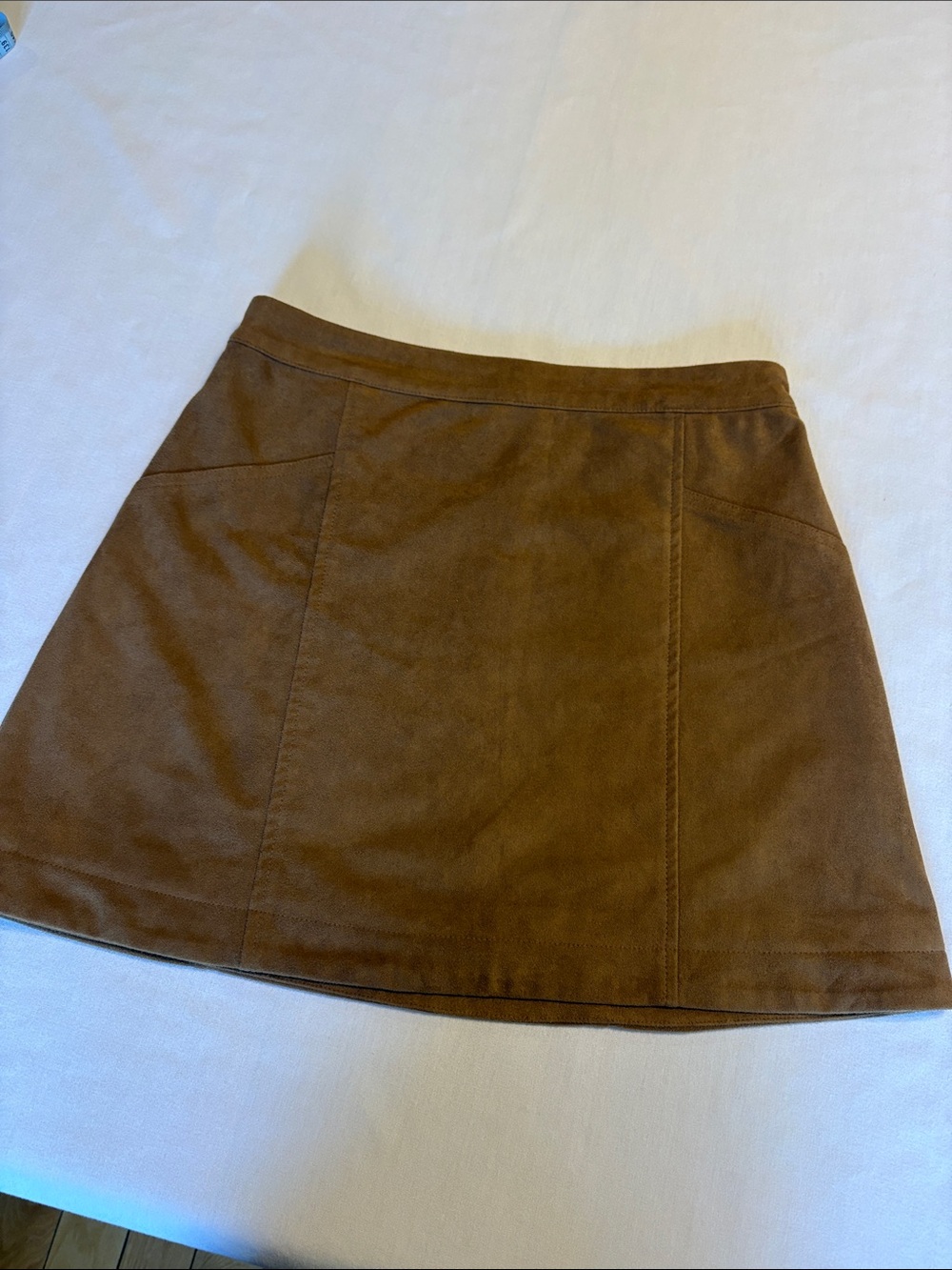 Abercrombie & Fitch Size 4 Faux Suede A-Line Mini Skirt Camel Brown